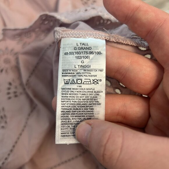 Gap NWT Dusty Pink Eyelet Lace Flutter Sleeve Top F15 - Picture 2 of 6